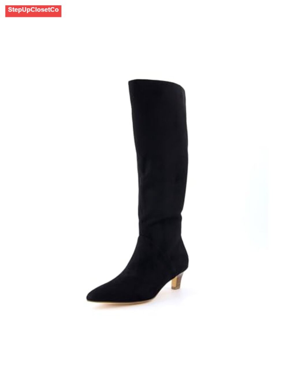 Kitten Heel Ankle Bootie Vegan Suede Memory Foam Dress Boot